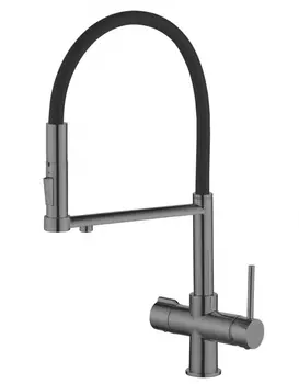 Смеситель для кухонной мойки Rose R758Y пепельный