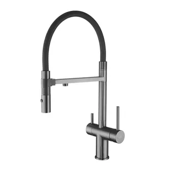 Смеситель для кухонной мойки Rose R958T пепельный