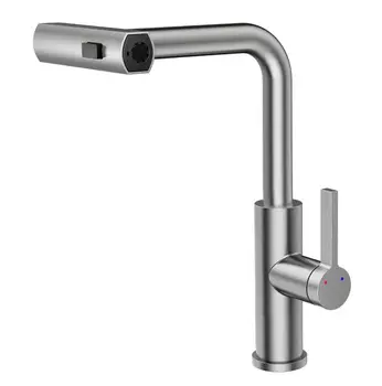 Смеситель для кухонной мойки Rush Tinos TI3732-18 с выдвижной лейкой, сатин