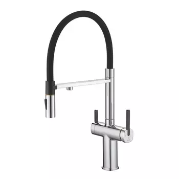 Смеситель для кухонной мойки с подключением фильтра для воды Rose R358 хром