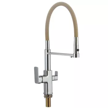 Смеситель для кухонной мойки с подключением к фильтру Savol S-L1809-12, хром/бежевый
