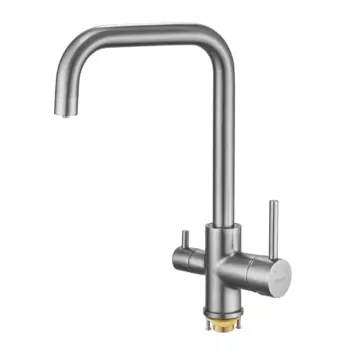 Смеситель для кухонной мойки Shevanik S228T оружейная сталь