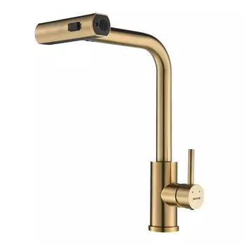 Смеситель для кухонной мойки Shevanik S263G золотой сатин