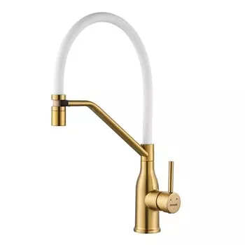 Смеситель для кухонной мойки Shevanik S343G-1 золотой сатин