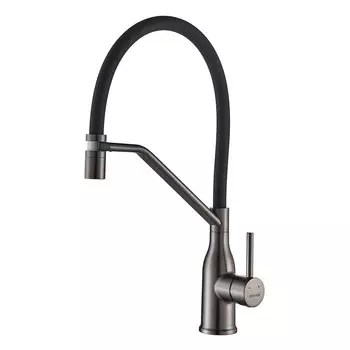 Смеситель для кухонной мойки Shevanik S343T-3 оружейная сталь