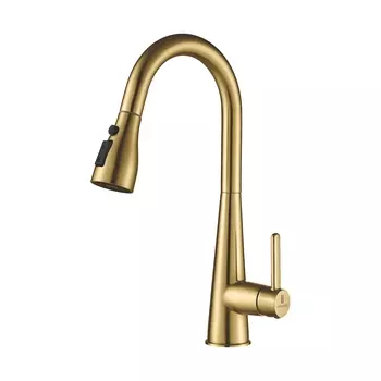 Смеситель для кухонной мойки Shevanik S363G золотой сатин