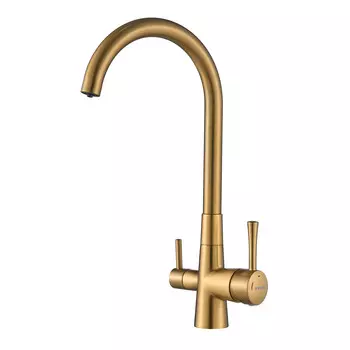 Смеситель для кухонной мойки Shevanik S428G золотой сатин