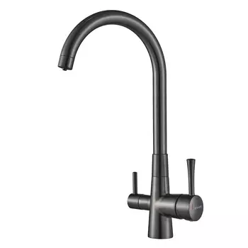 Смеситель для кухонной мойки Shevanik S428T оружейная сталь