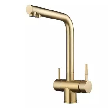 Смеситель для кухонной мойки Shevanik S468G золотой сатин