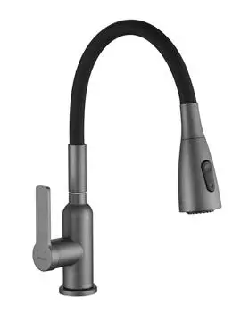 Смеситель для кухонной мойки Shevanik S843T-3 оружейная сталь/черный