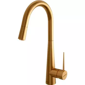 Смеситель для кухонной мойки Shouder Iten 0300607 с выдвижным изливом, матовое золото