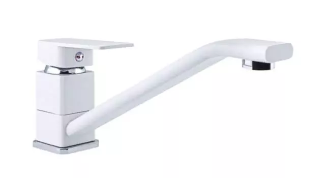 Смеситель для кухонной мойки Славен Коттедж СЛ-ОД-Н2Б с длинным изливом, белый