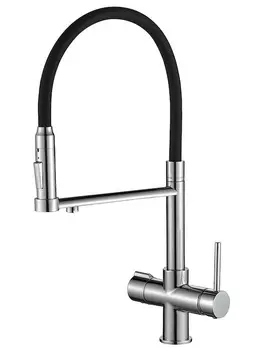 Смеситель для кухонной мойки Steel Hammer SH 2003 CR под фильтр, с гибким изливом