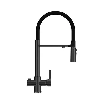 Смеситель для кухонной мойки Ulgran 026 черный матовый