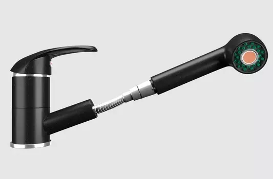 Смеситель для кухонной мойки Ulgran U-002-344 ультра-черный