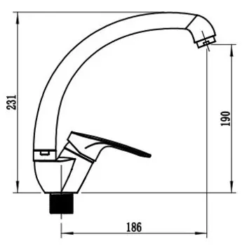 Смеситель для кухонной мойки VODA Land LND03 хром