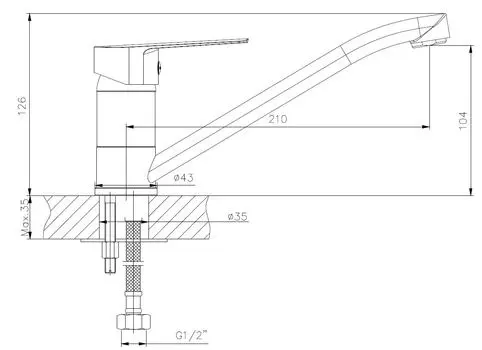 Смеситель для кухонной мойки VODA Splash SPL05 хром