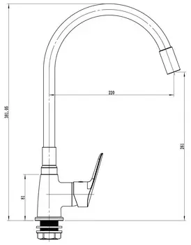 Смеситель для кухонной мойки VODA Spring SG519 хром