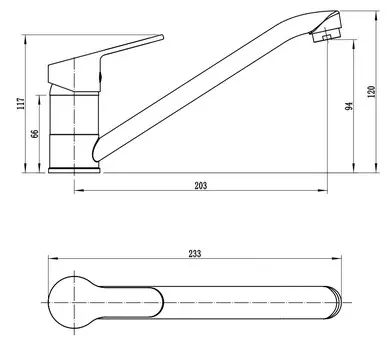 Смеситель для кухонной мойки VODA Tide TD05 хром
