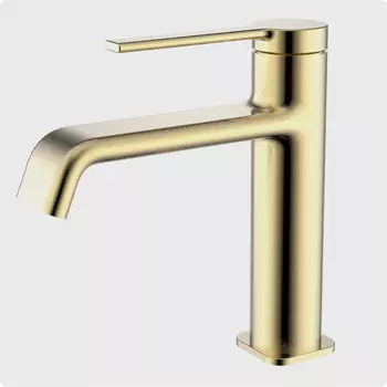 Смеситель для раковины AQUAme Asti AQM6410BG золото шлифованное