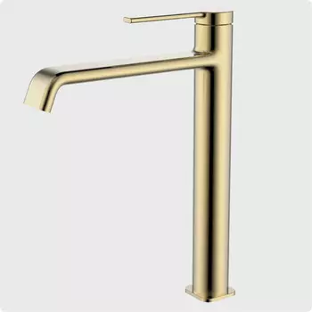 Смеситель для раковины AQUAme Asti AQM6414BG золото шлифованное