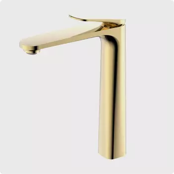 Смеситель для раковины AQUAme Imola AQM6714BG золото шлифованное