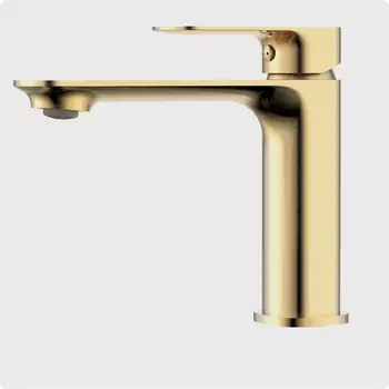 Смеситель для раковины AQUAme Monza AQM6310BG золото шлифованное