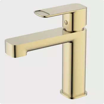 Смеситель для раковины AQUAme Parma AQM6610BG золото шлифованное