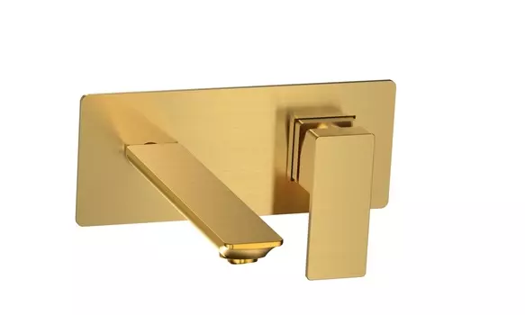 Смеситель для раковины AQUAme Savona AQM6815BG золото шлифованное