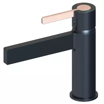 Смеситель для раковины beWash Incanto BVMM1BS238 черный/розовое золото