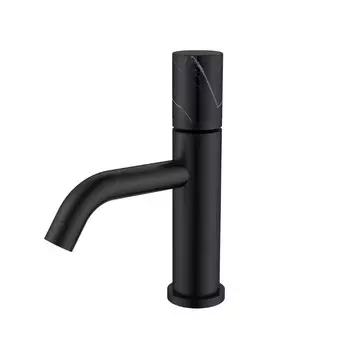 Смеситель для раковины Boheme Stick 121-B-MR-B черный/черный мрамор