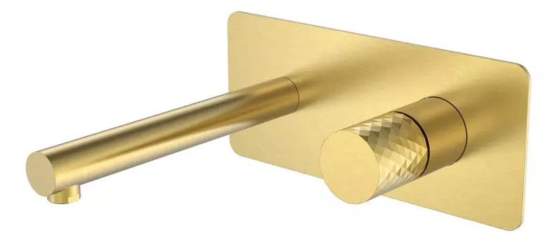 Смеситель для раковины Boheme Stick 125-MG золото матовое diamond