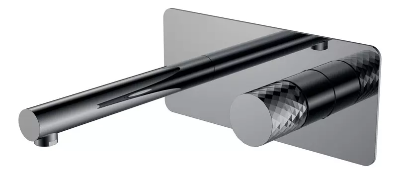 Смеситель для раковины Boheme Stick 125-SGM графит глянец diamond