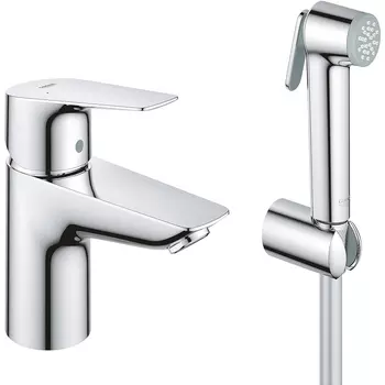 Смеситель для раковины Grohe BauEdge 23757001 с гигиеническим душем, хром