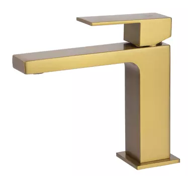 Смеситель для раковины Kaiser Cube 01211-3 шлифованное золото
