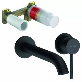 Смеситель для раковины Kludi Bozz 382453976S встраиваемый, со скрытой частью, черный матовый