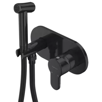 Смеситель для раковины с гигиеническим душем Elghansa ROUNDLINE 15R0883-Black (Set-824) черный