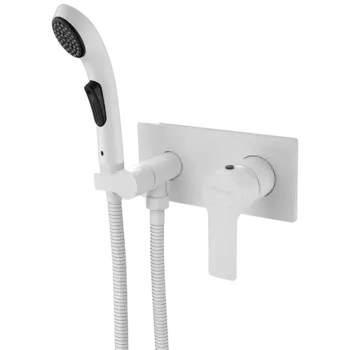 Смеситель для раковины с гигиеническим душем Elghansa SQUARELINE 15Q0943-White (Set-101) белый