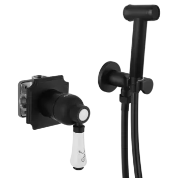 Смеситель для раковины с гигиеническим душем Elghansa CLASSICLINE 34C0686-Black (Set-84) черный