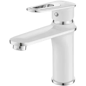 Смеситель для раковины Savol S-600601AW, хром/белый