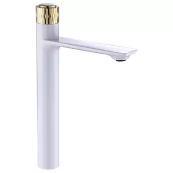 Смеситель для раковины Savol S-601810GWB белый/золото