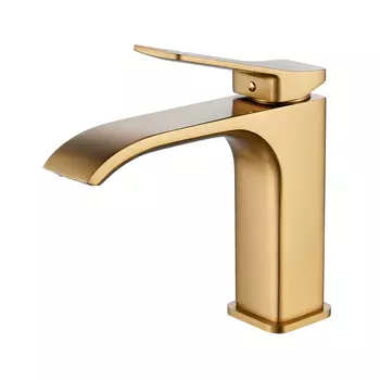 Смеситель для раковины Shevanik S4001G золотой сатин