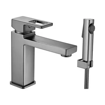 Смеситель для раковины Shevanik S8271T оружейная сталь