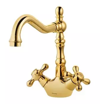 Смеситель для раковины Shouder Barouqe 0150406 золото глянцевое