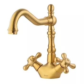 Смеситель для раковины Shouder Barouqe 0150407 золото матовое