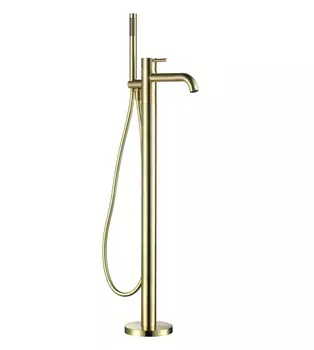 Смеситель для ванны AQUAme Siena AQM6218BG напольный, золото шлифованное
