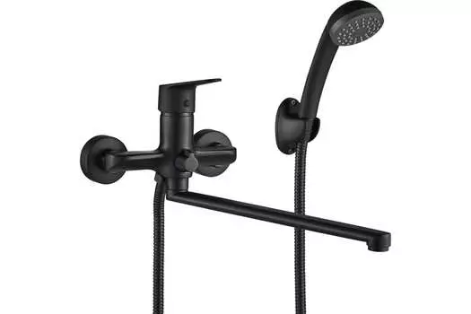 Смеситель для ванны с длинным изливом WesnaArt NOVA NOV03-320Black