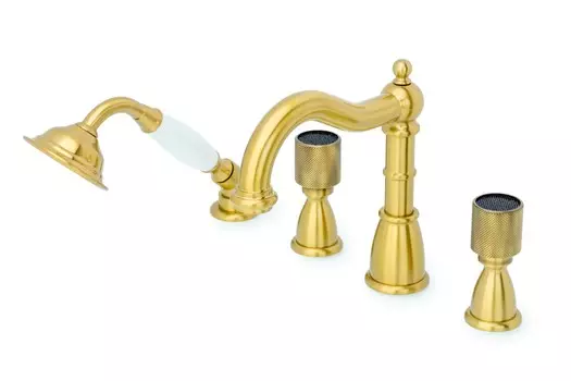 Смеситель для ванны с душем Boheme Royal Cristal 391-Royal/CRST black бронза