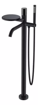 Смеситель для ванны с душем Boheme Stick 129-BB напольный, черный diamond