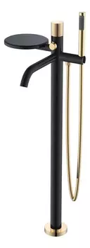 Смеситель для ванны с душем Boheme Stick 129-BG.2 напольный, черный, золото touch